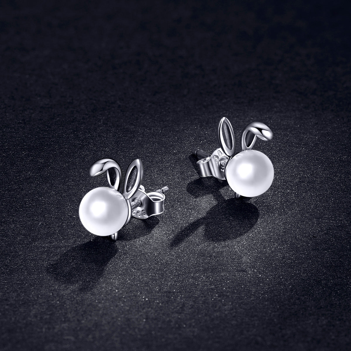Compact Rabbit Hoop Earrings
