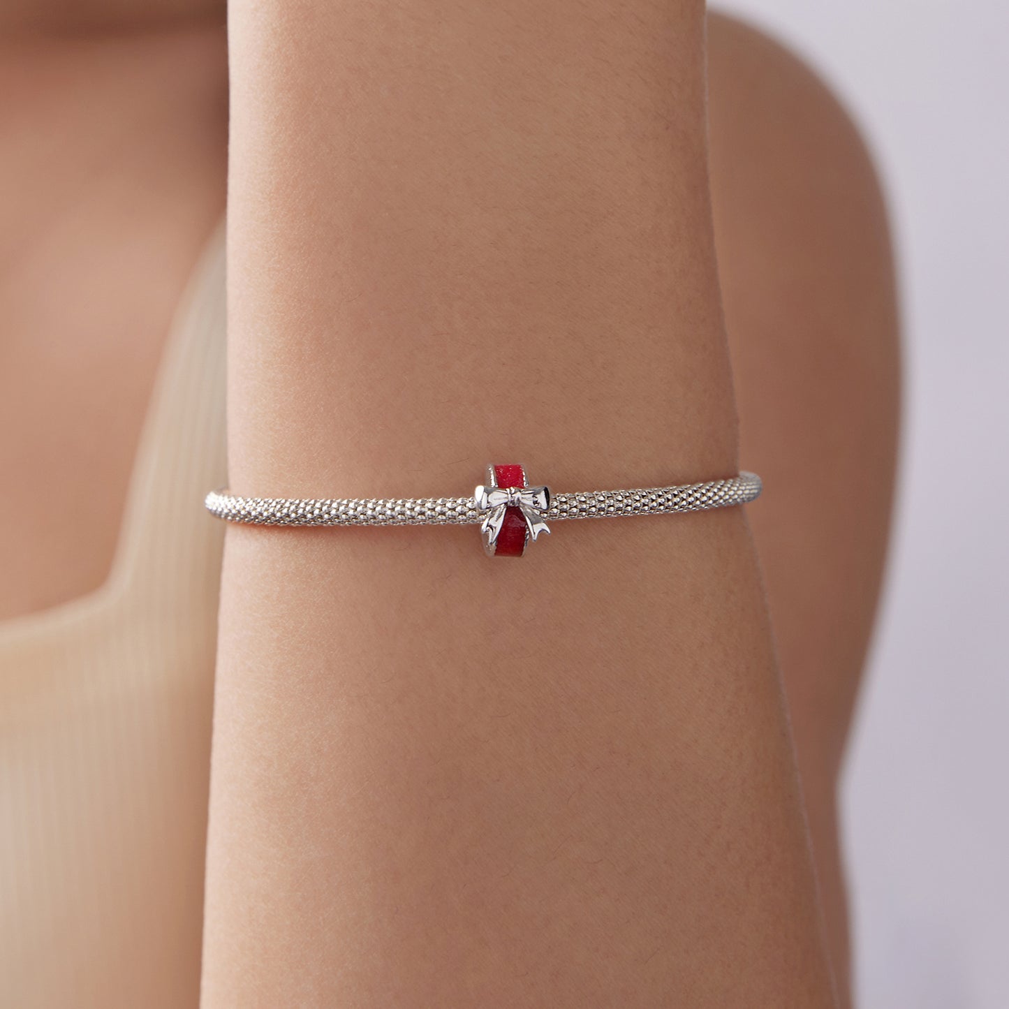 Bow-Shaped Silicone Spacer Beads Charm