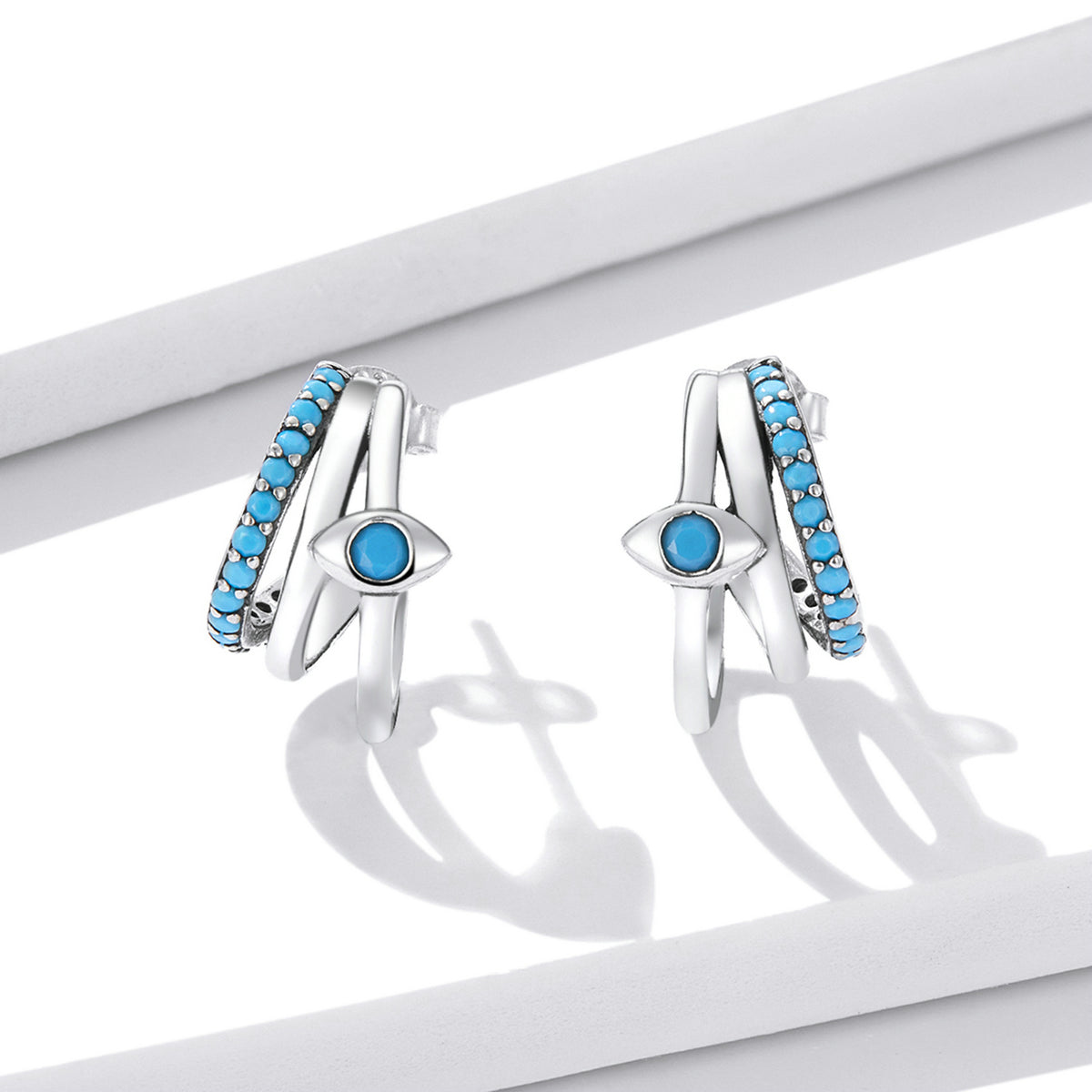 Evil Eye Multi-loop Stud Earrings