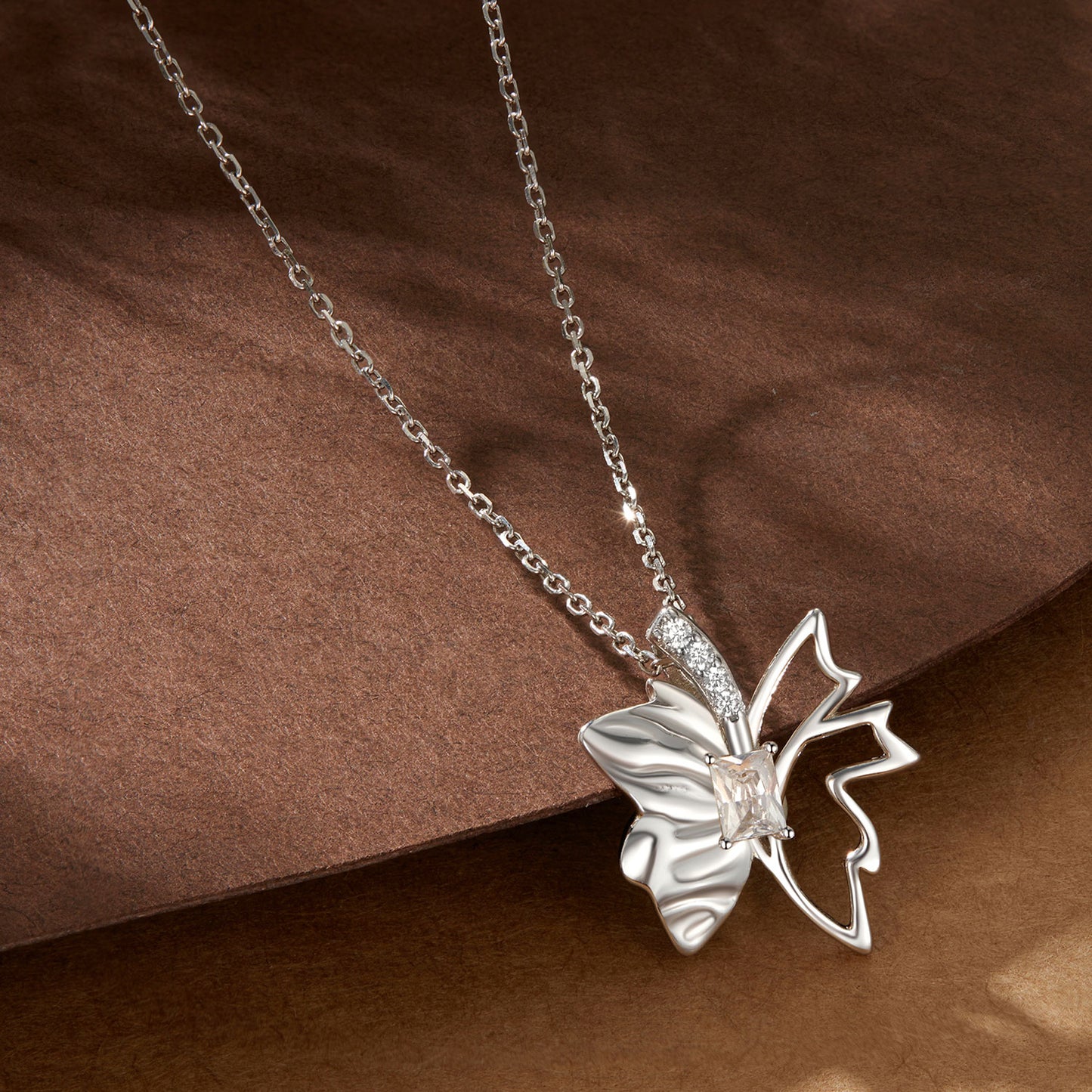 Autumn Leaf Butterfly Necklace