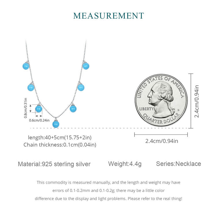 Blue Turquoise Collarbone Chain Necklace