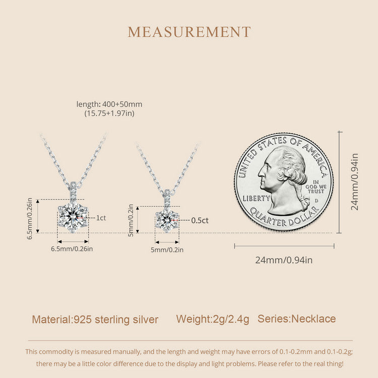 0.5ct Sparkling Moissanite Necklace