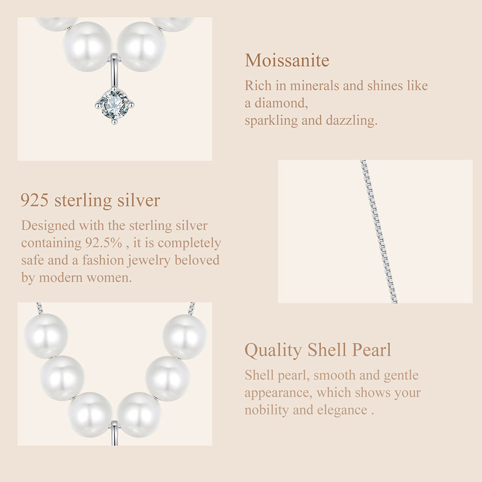Dynamic Pearl Moissanite Collarbone Necklace