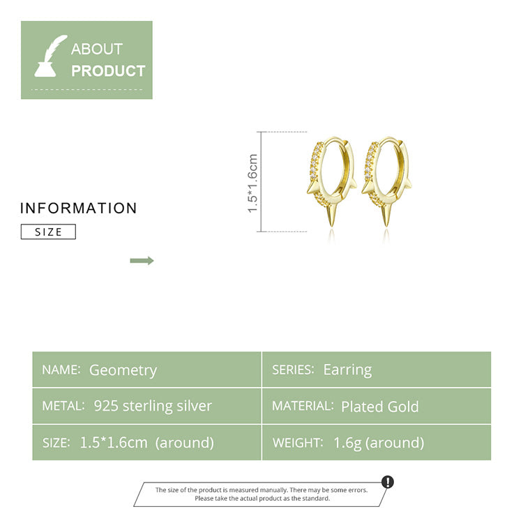 Asymmetric Geometric Clip-On Earrings