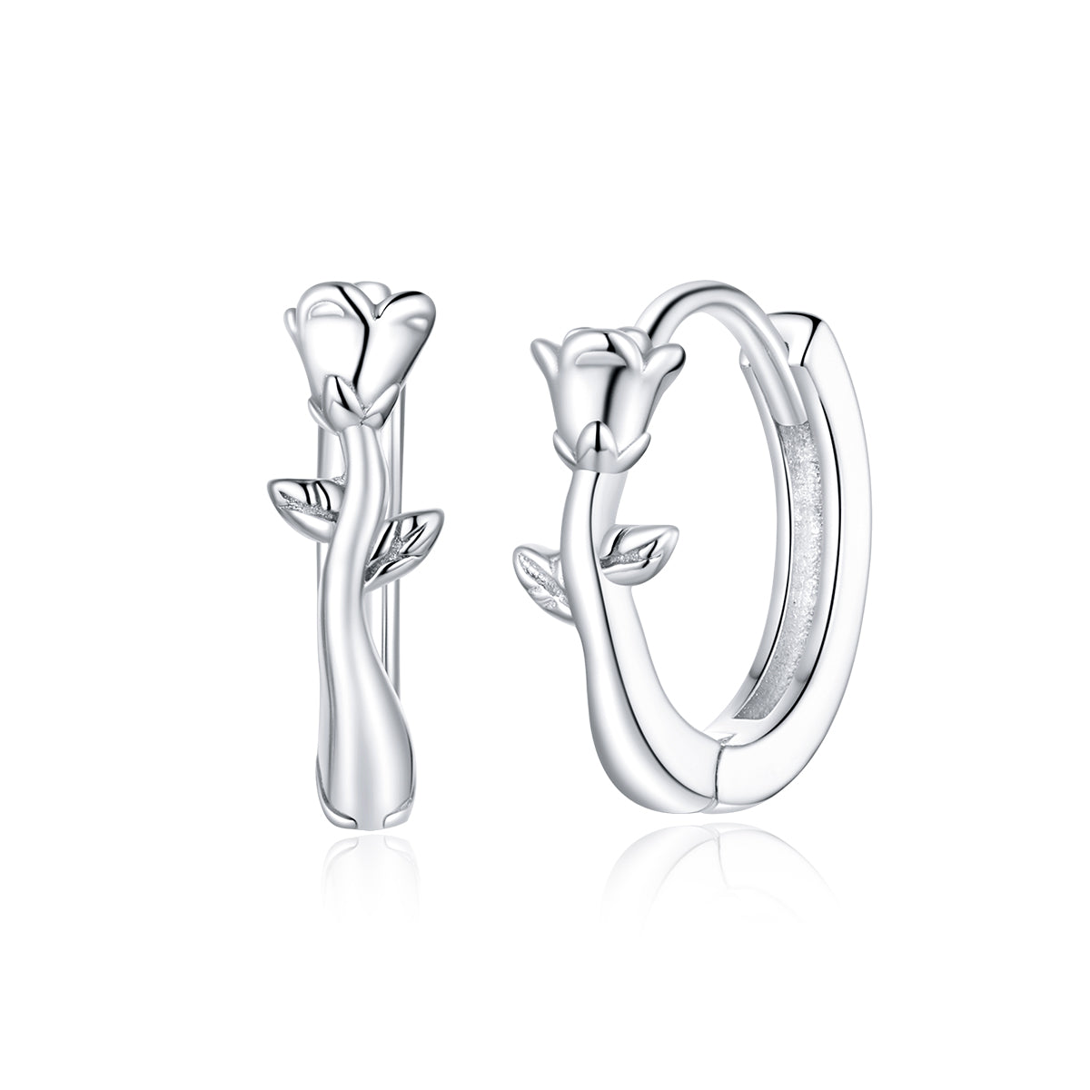 Elegant Rose Hoop Earrings