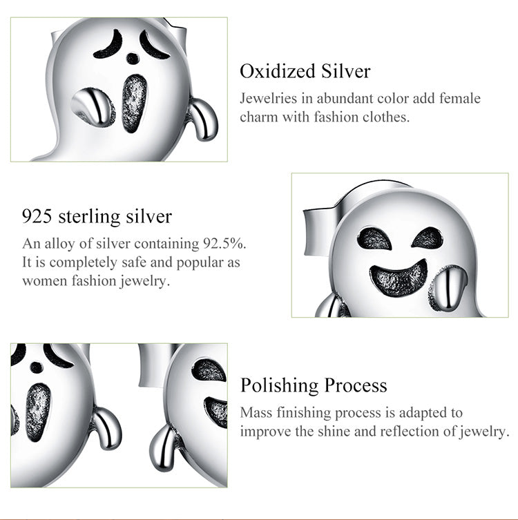 Compact Demon Ghost Hoop Earrings