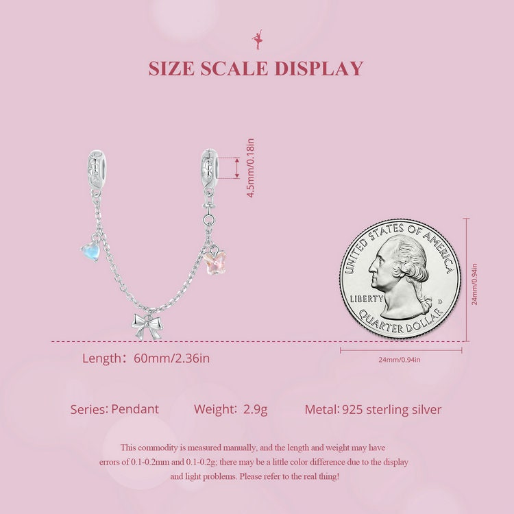 Ballet Bow Safety Chain Charm