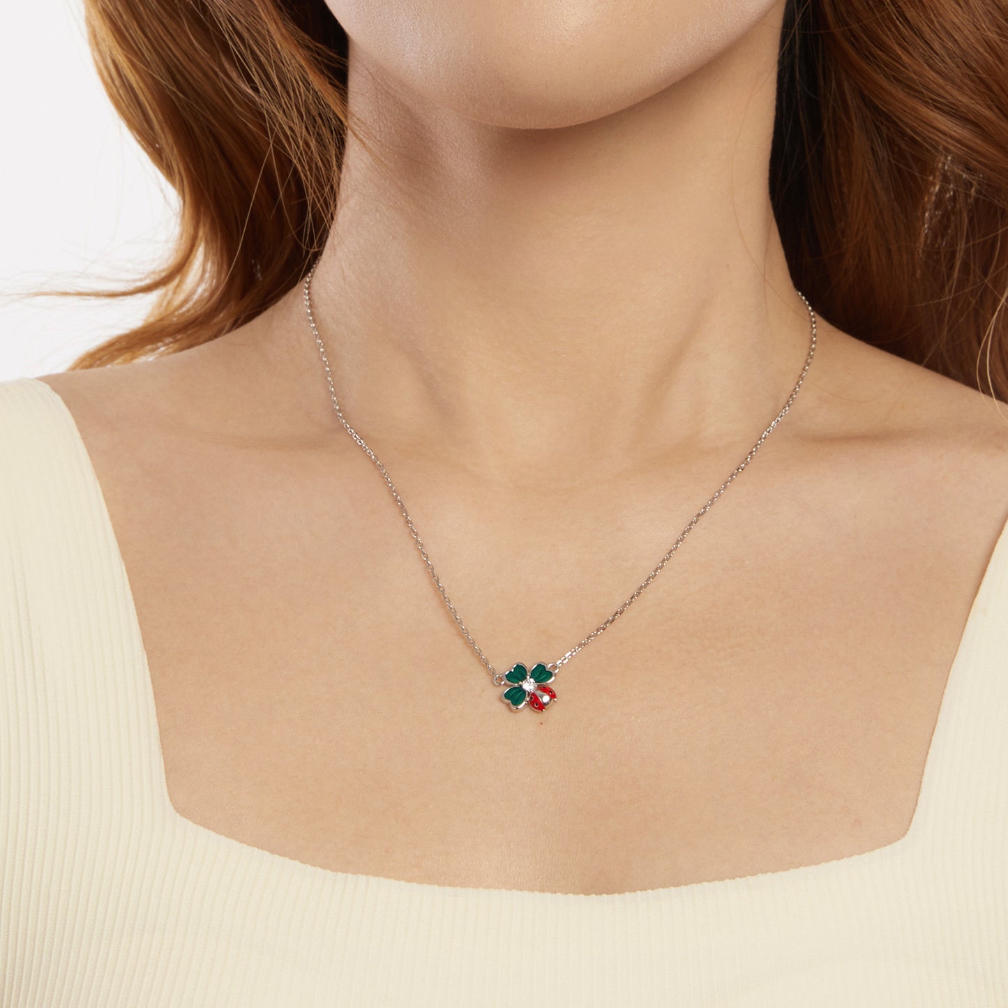 Clover and Ladybug Necklace