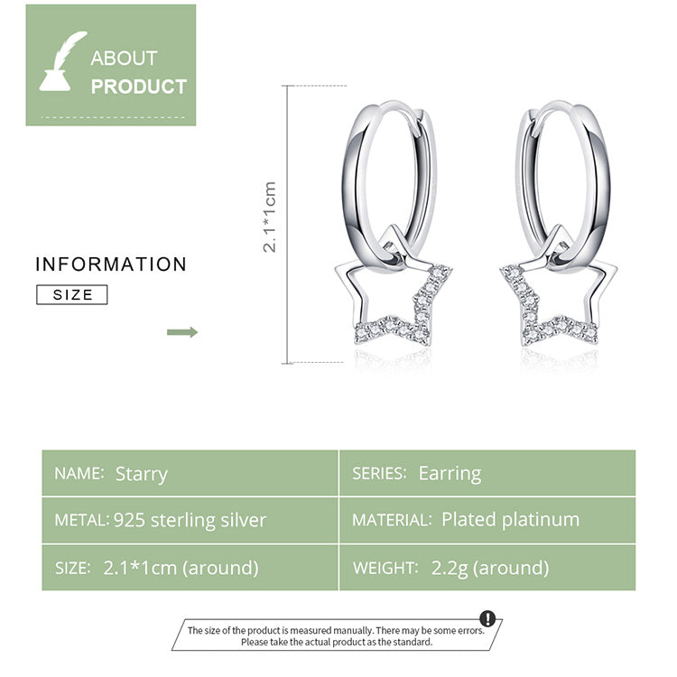 Pentagon Star Clip-On Earrings