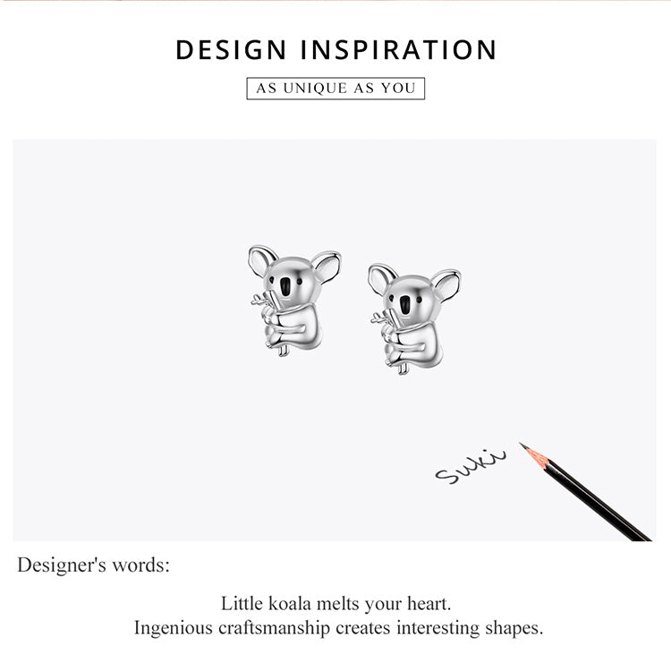 Compact Koala Hoop Earrings