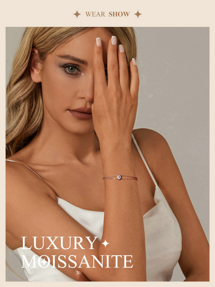 1ct Double-Layer Moissanite Bracelet