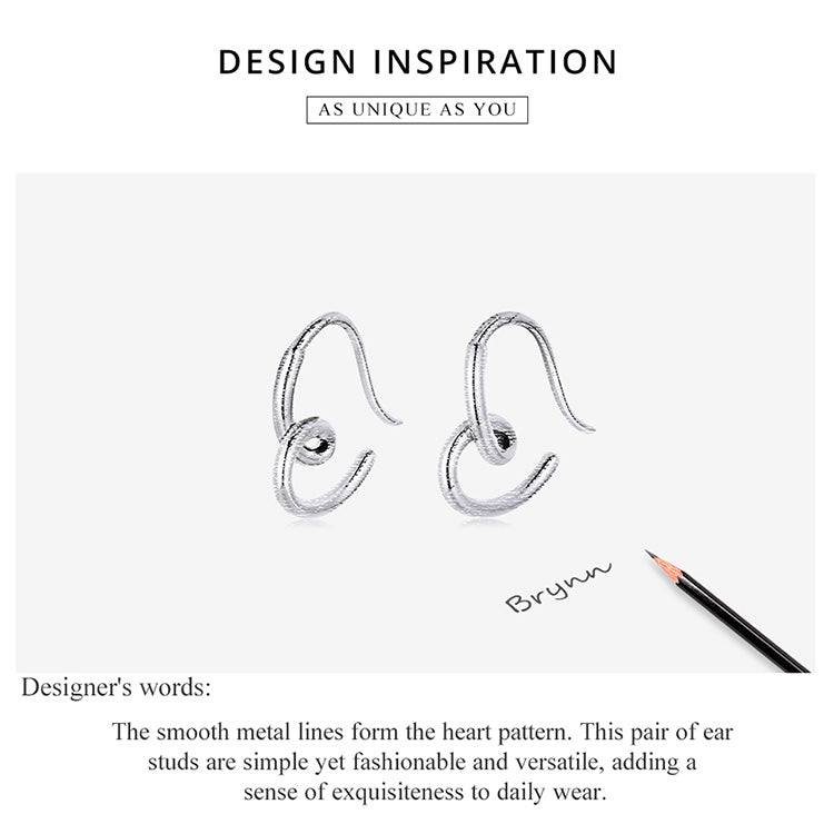 Minimalist Heart Stud Earrings