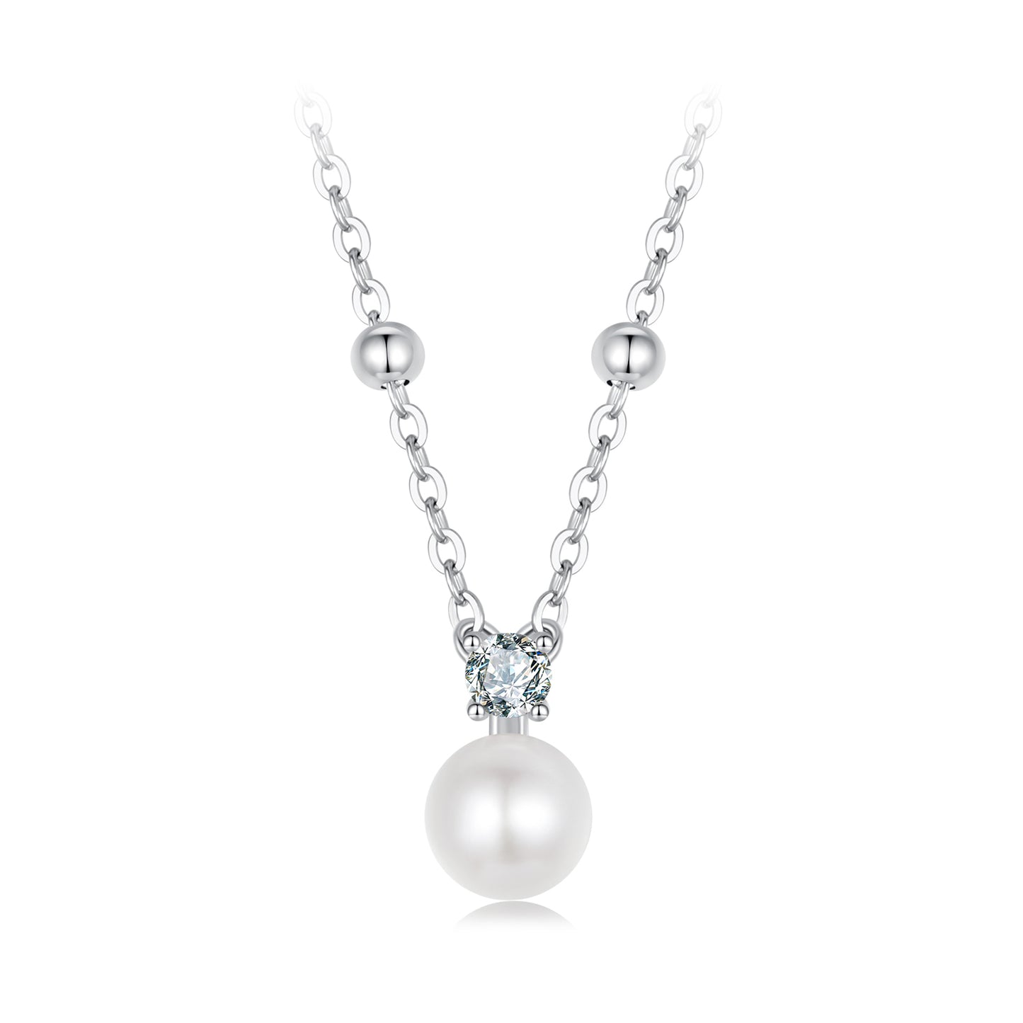 Pearl Moissanite Collarbone Necklace