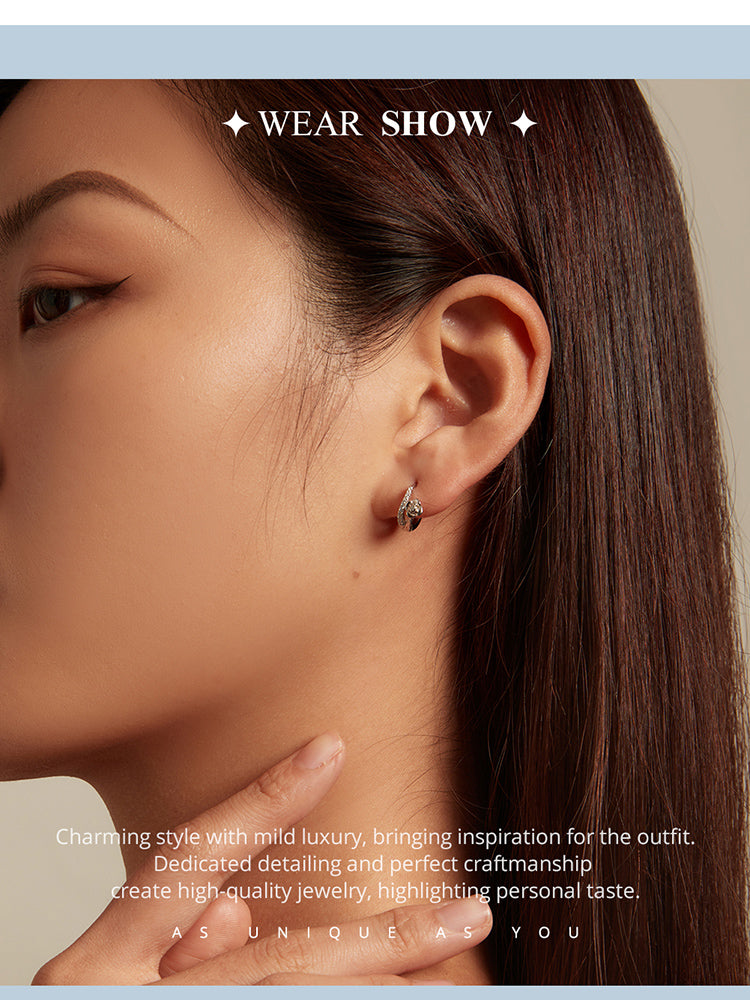 Floral Zircon Clip-On Earrings