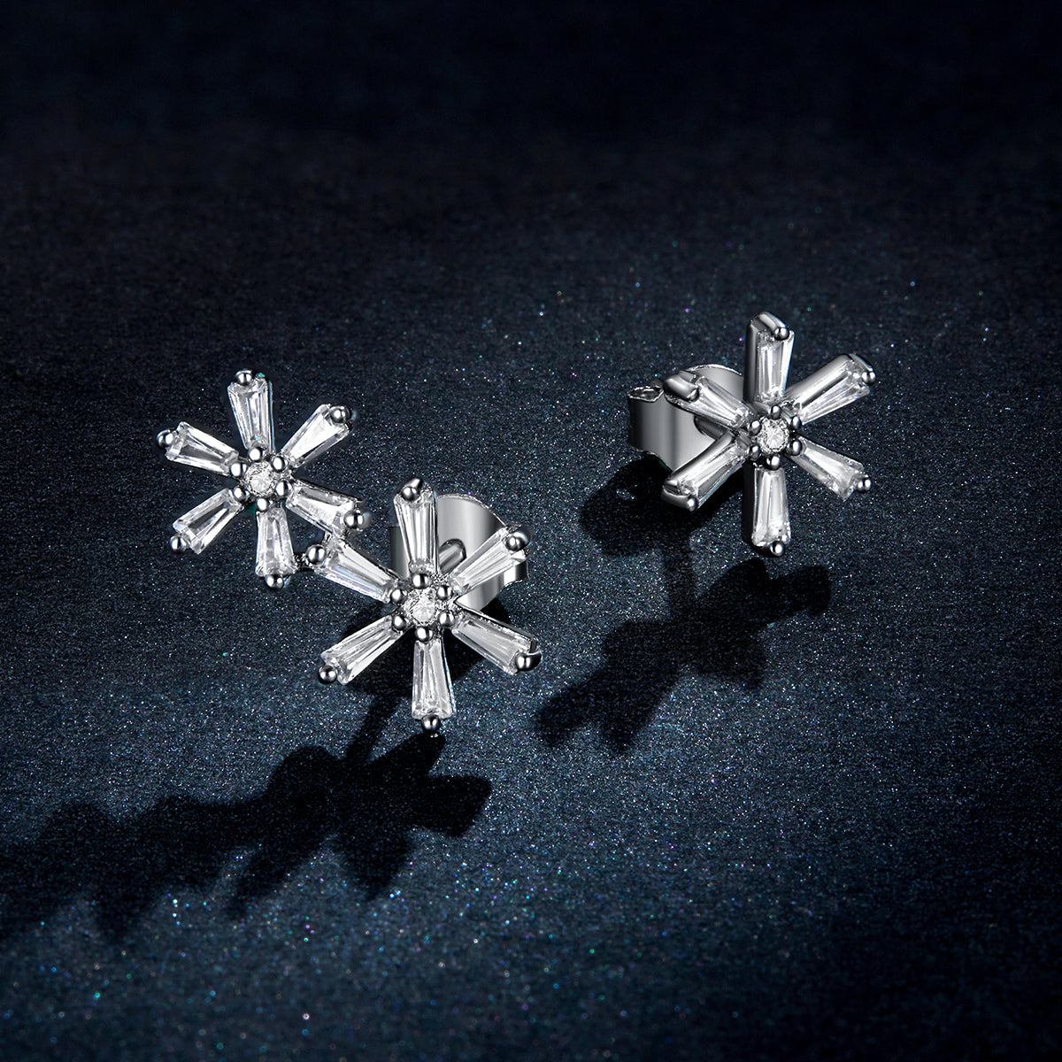 Elegant Snowflake Hoop Earrings