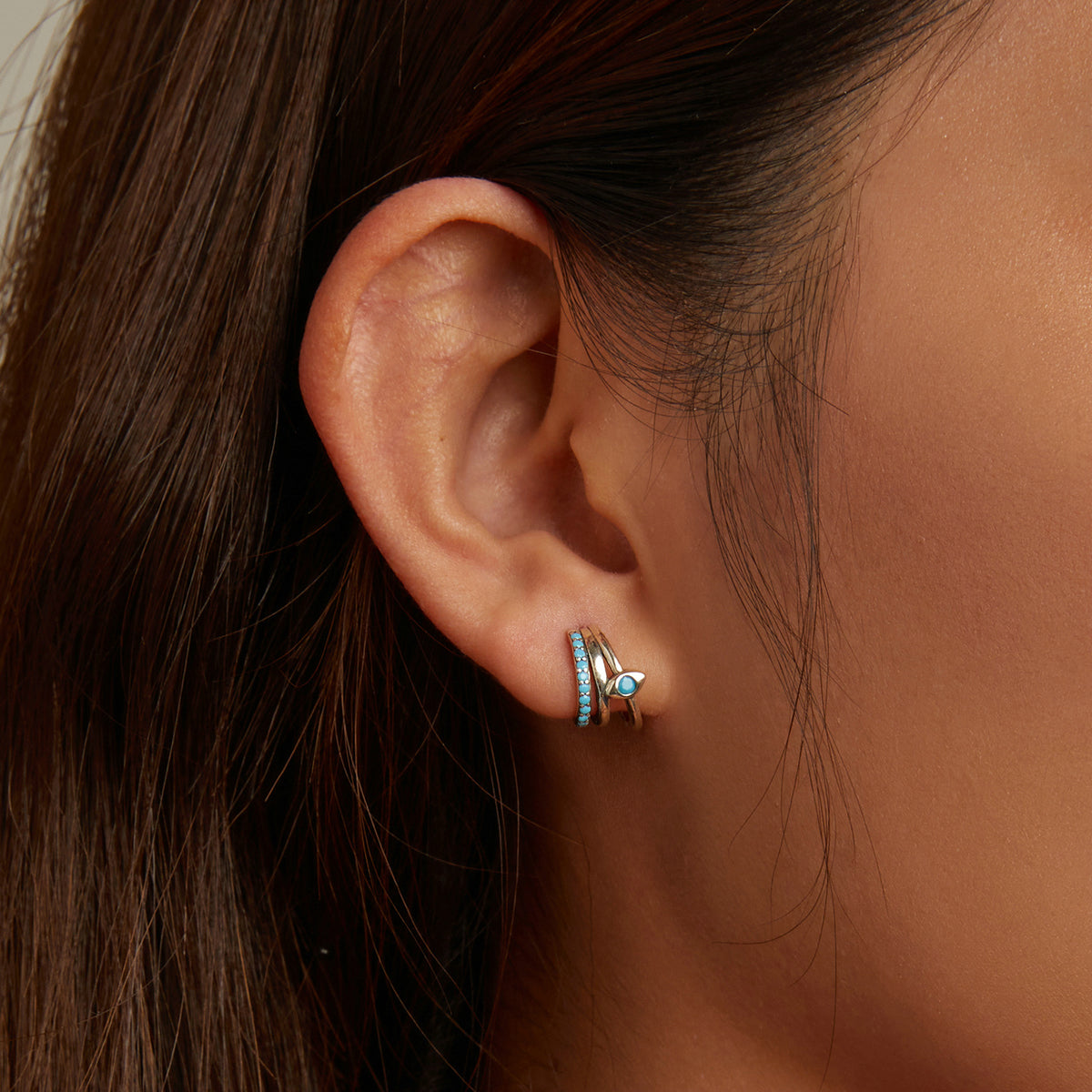 Evil Eye Multi-loop Stud Earrings