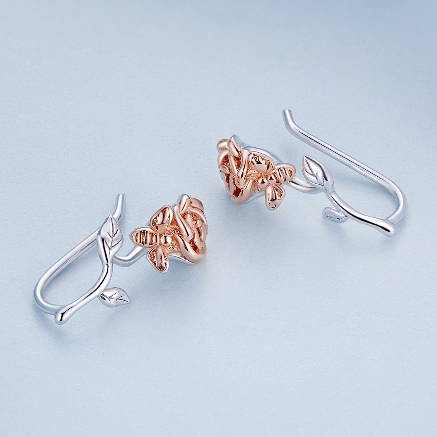Rose Hoop Earrings