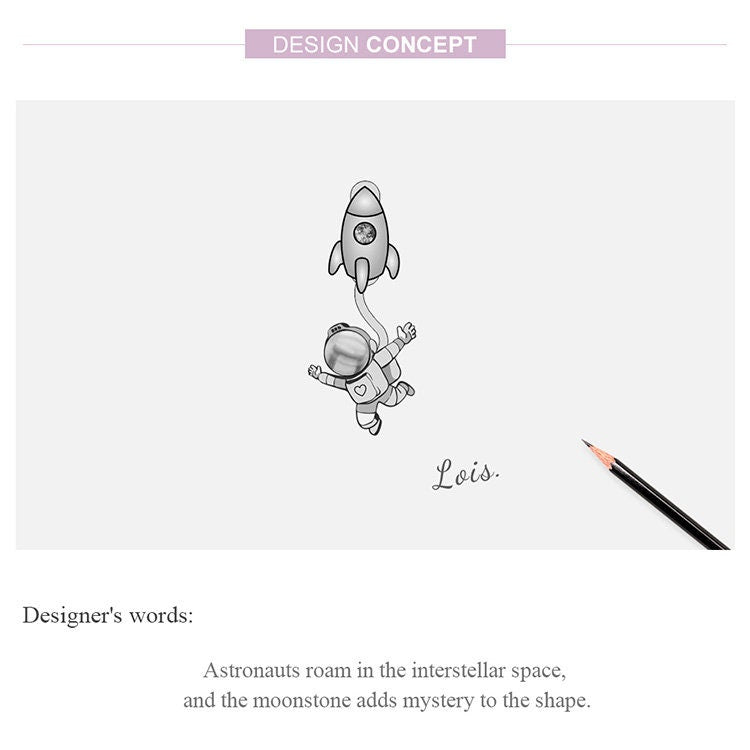 Spaceship Astronaut Charm