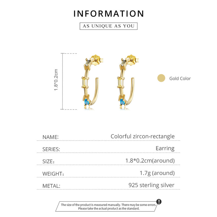 Sparkling Square Stud Earrings