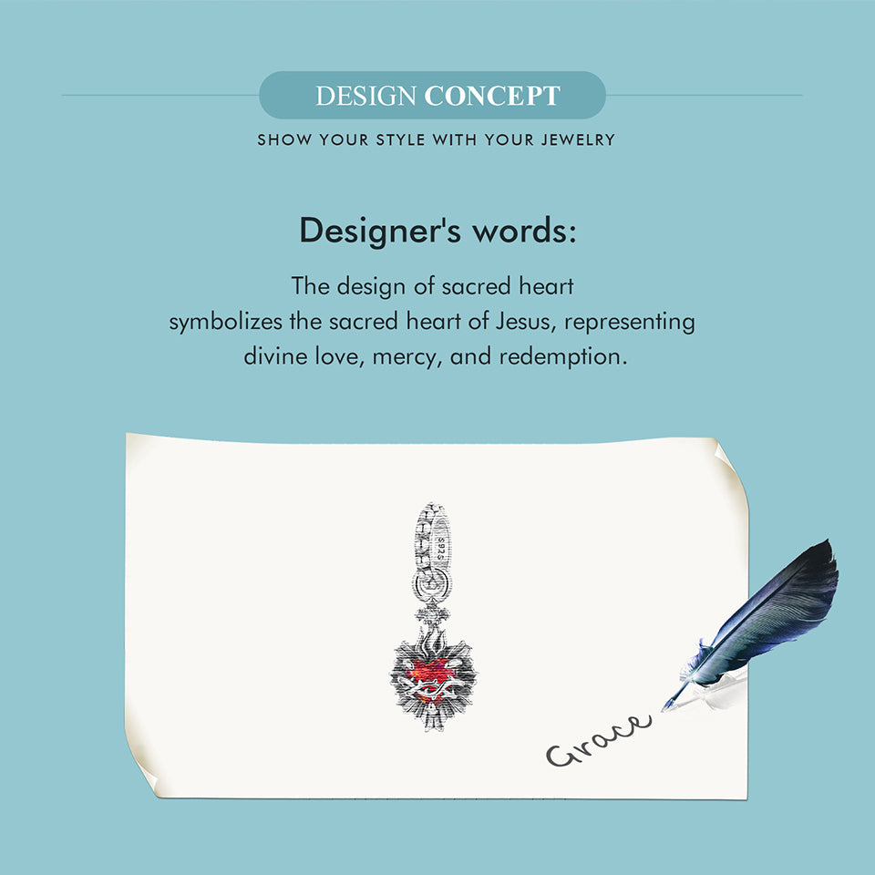 Sacred Heart Pendant Charm