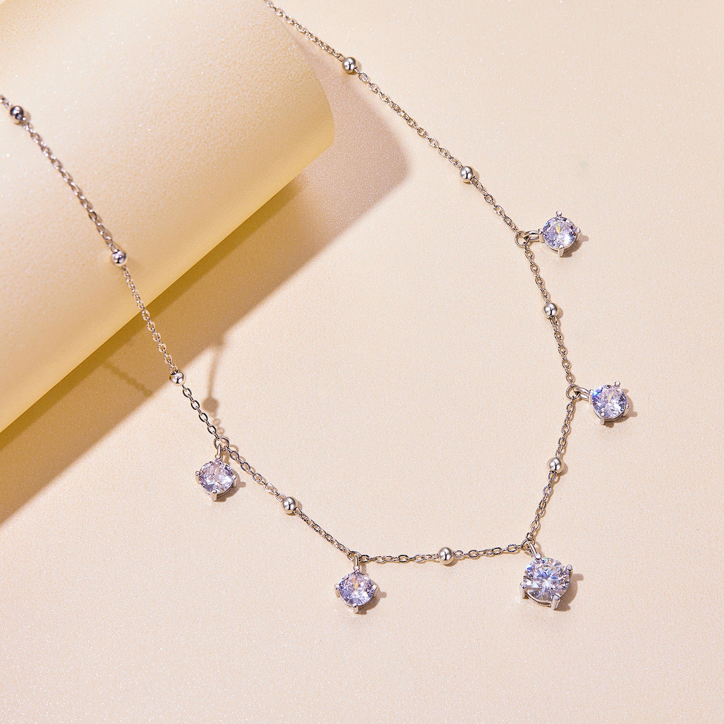 Sparkling Moissanite Collarbone Necklace