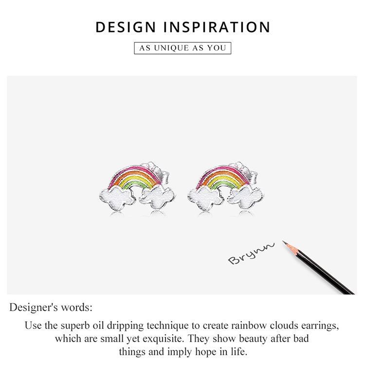 Rainbow Cloud Stud Earrings