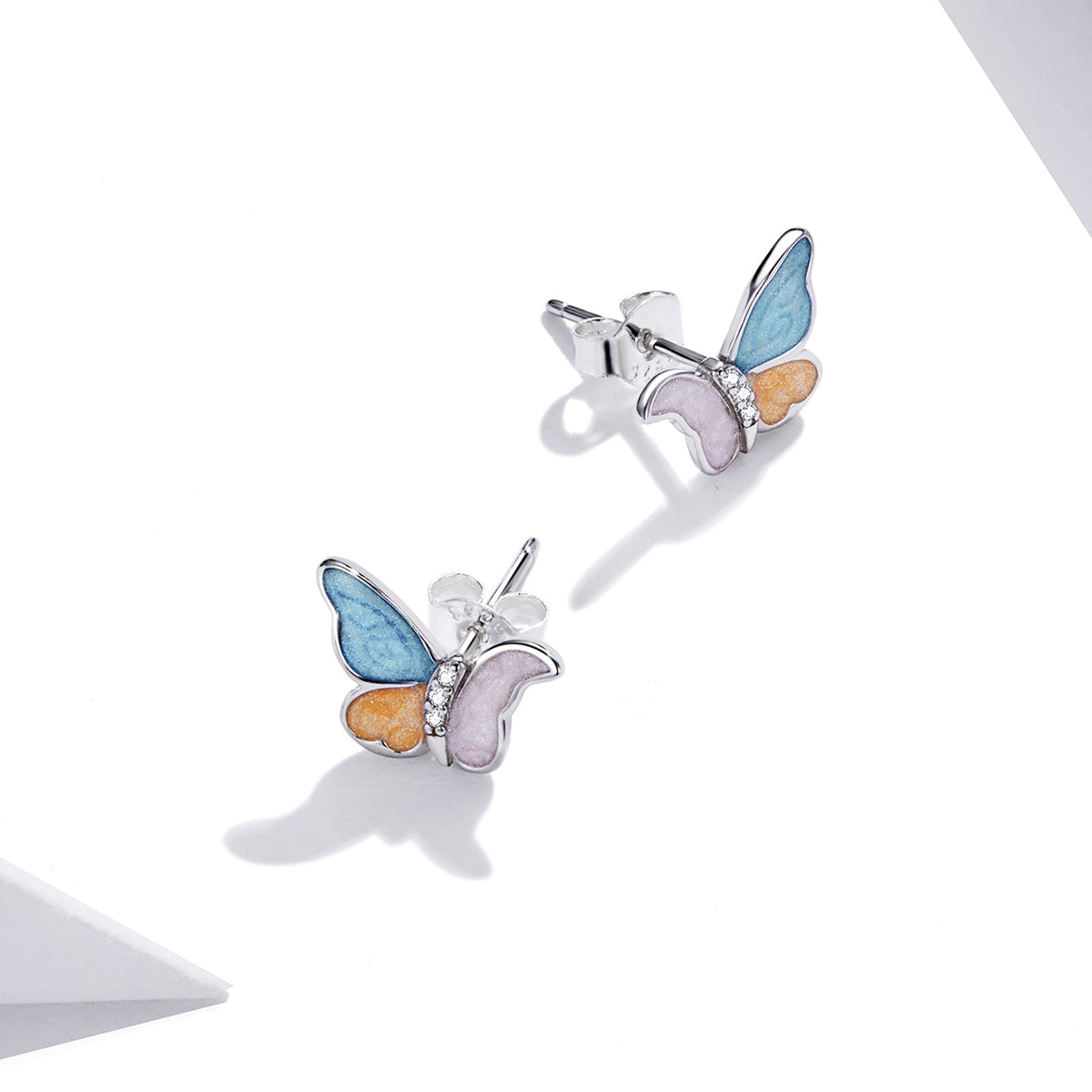 Tri-Color Butterfly Earrings