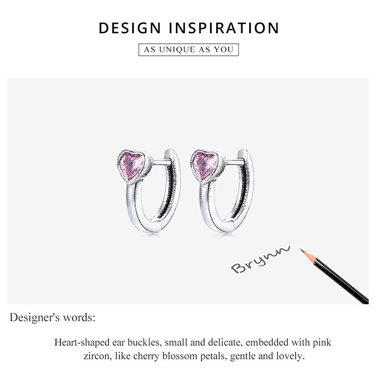 Pink Heart Stud Earrings
