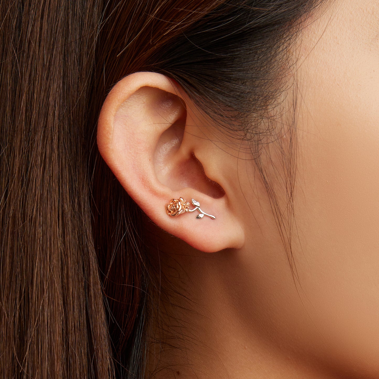 Rose Hoop Earrings