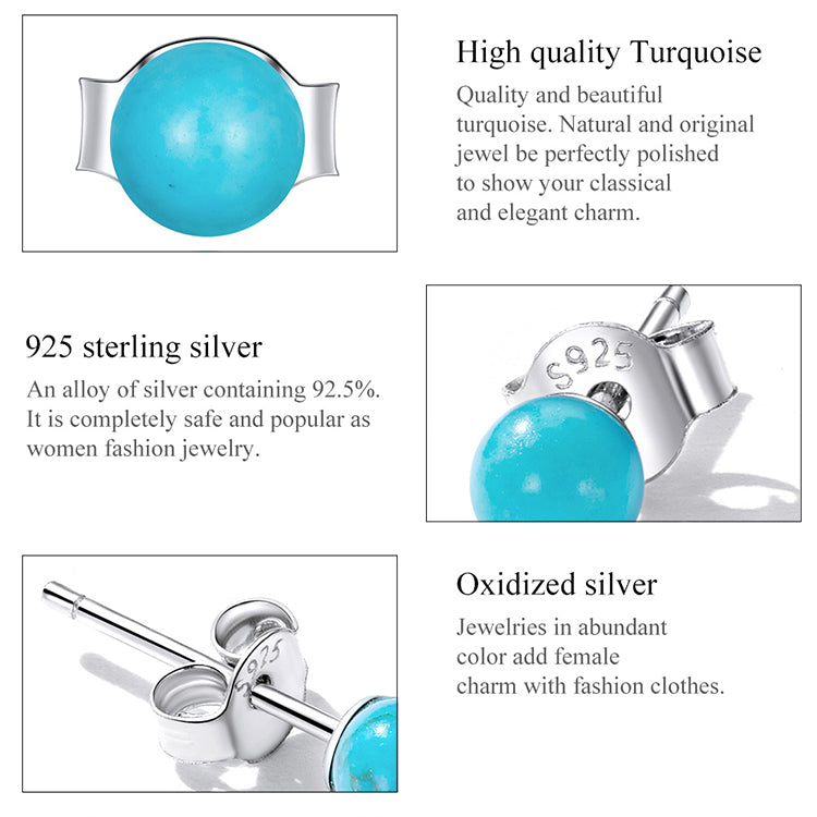 Minimalist Turquoise Stud Earrings