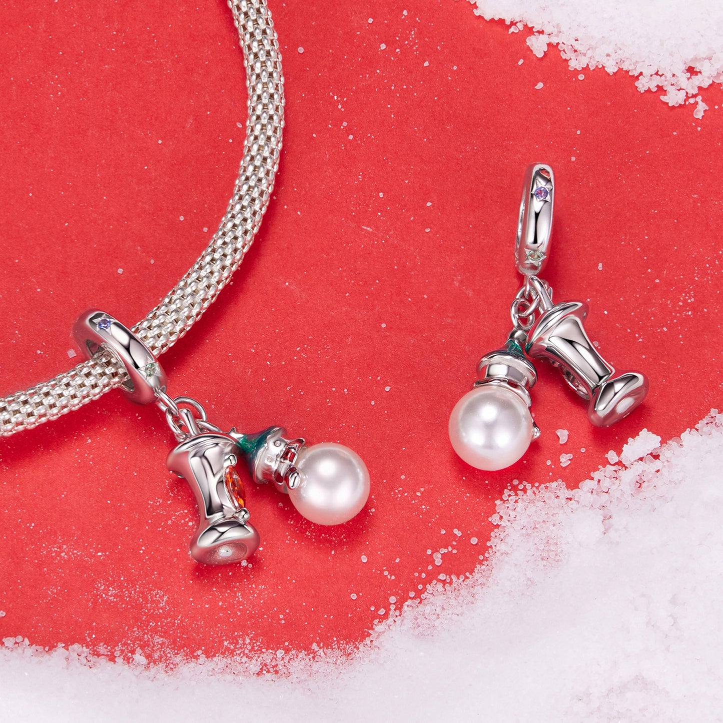 Christmas Snowman Apple Pendant Charm