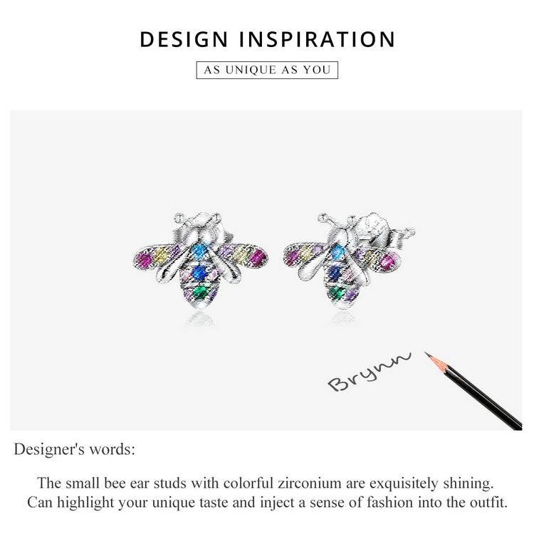 Iridescent Bee Stud Earrings