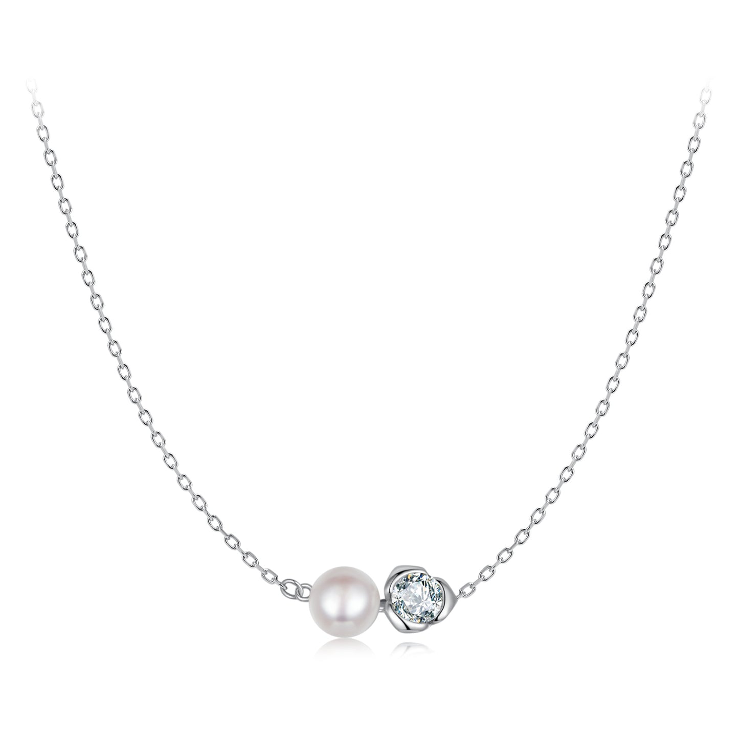 Rose Design Moissanite Necklace