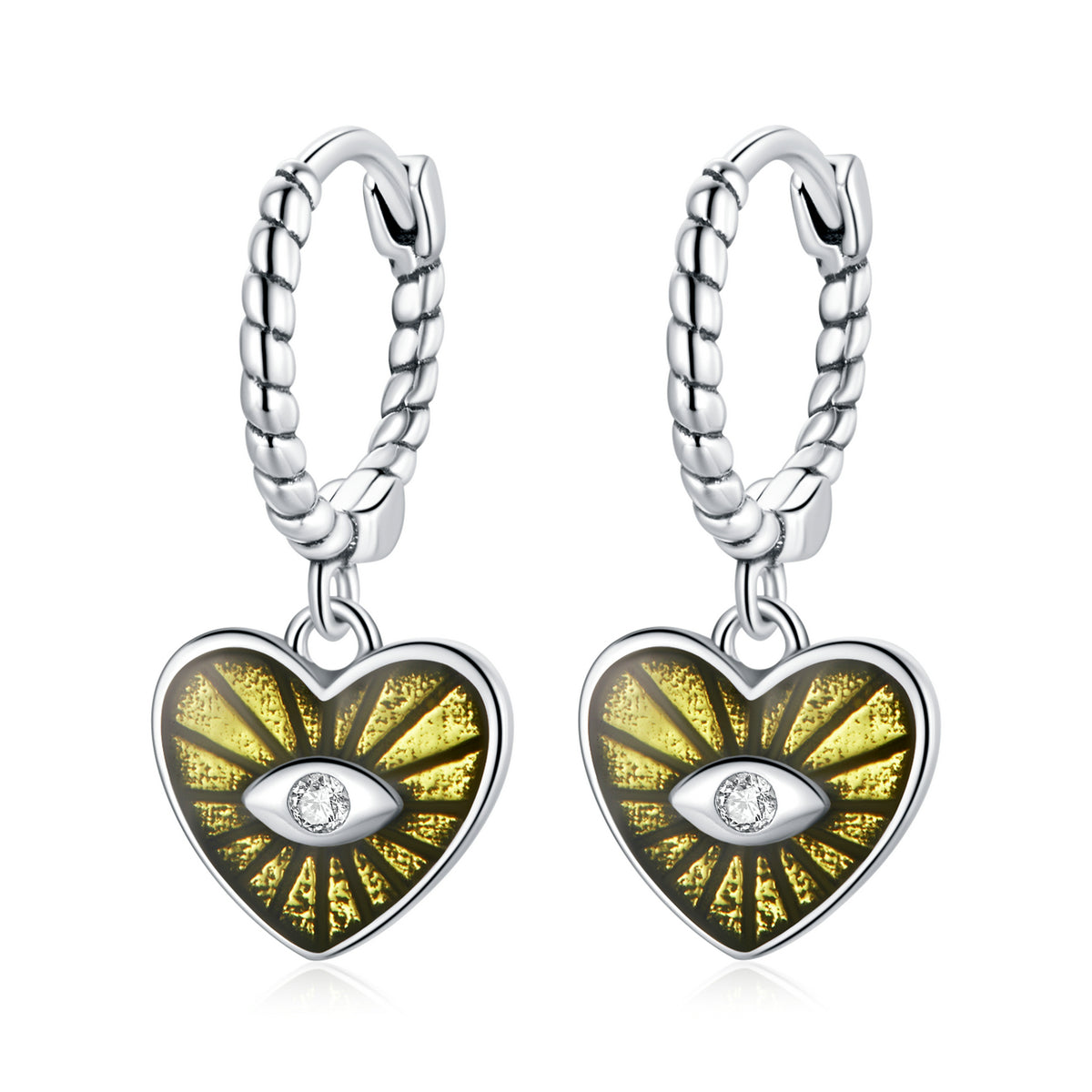 Heart Evil Eye Earrings