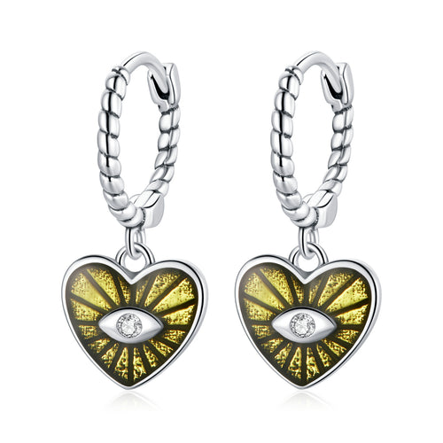 Heart Evil Eye Earrings