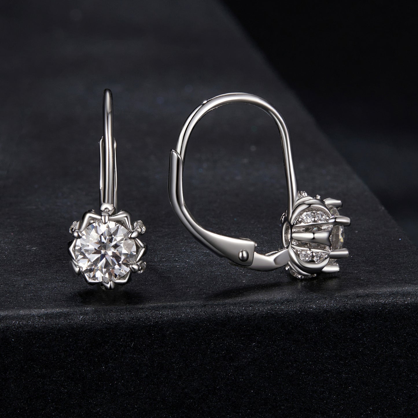 Floral Bud Moissanite Spring Earrings