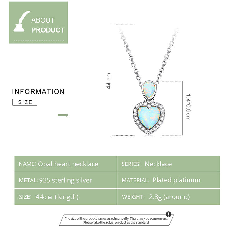 Opalized Heart Pendant Necklace