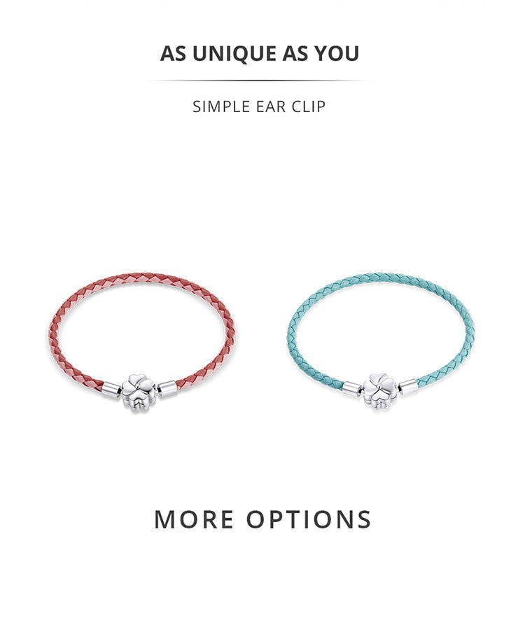 Gradient Clover Leather Basic Bracelet