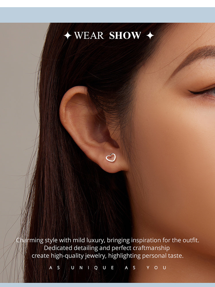 Hollow Heart Stud Earrings