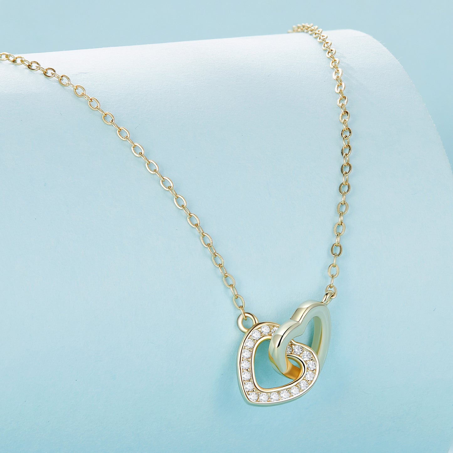 Interlocked Hearts Sterling Silver Necklace