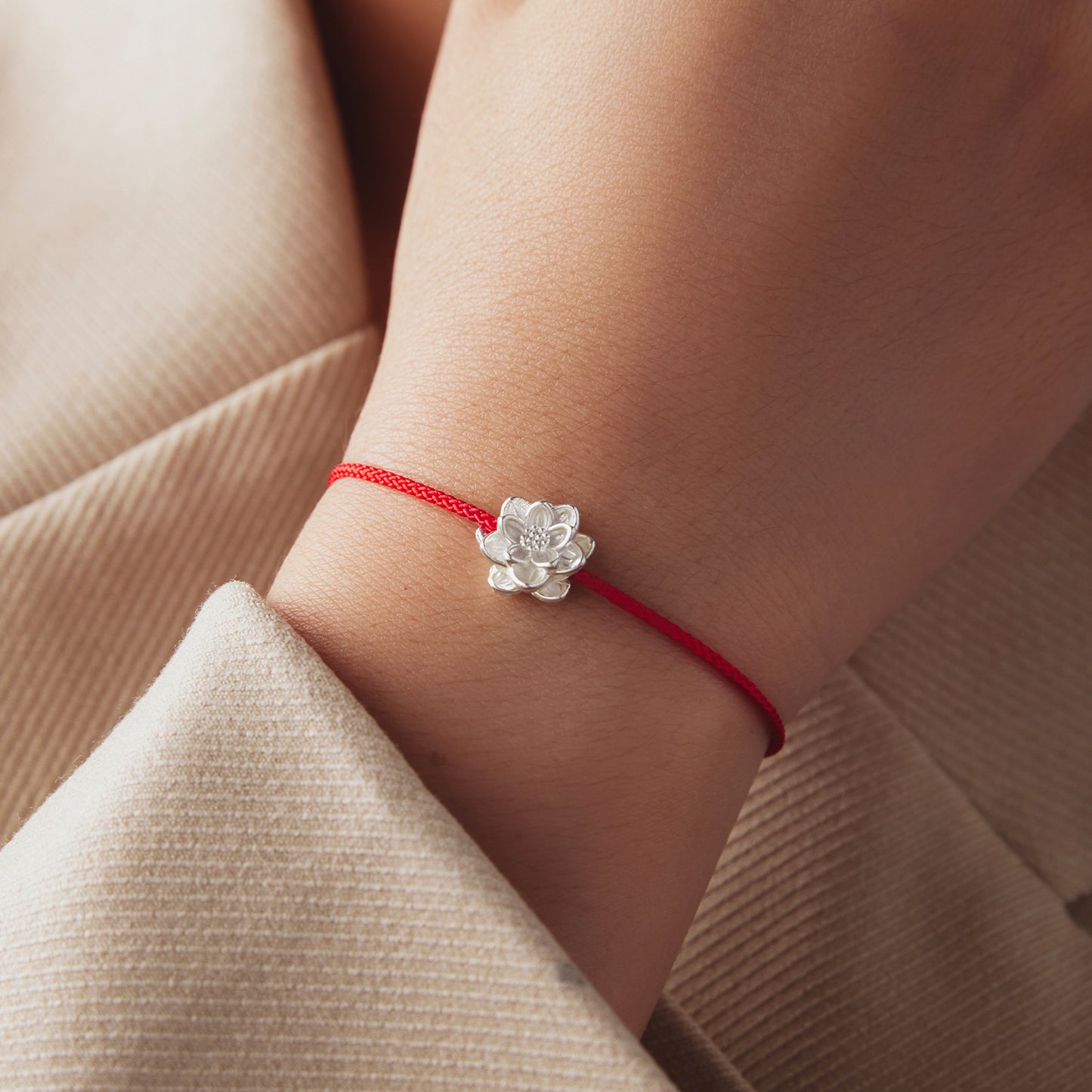 Lotus Red Cord Bracele
