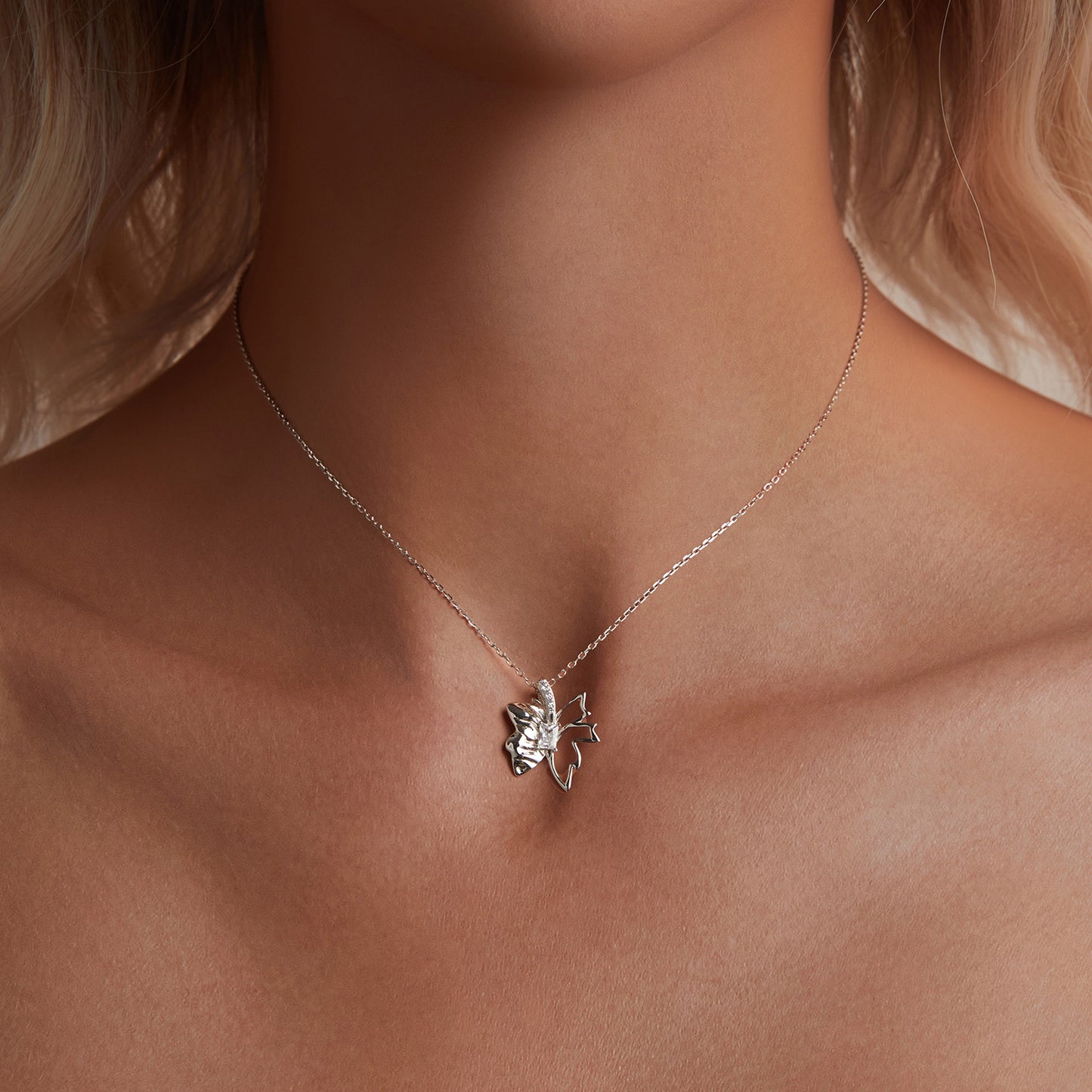 Autumn Leaf Butterfly Necklace