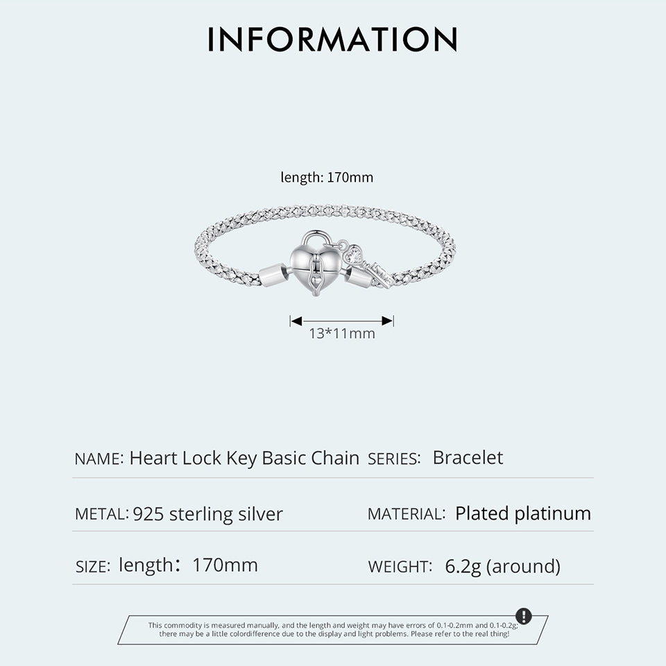 Heart Lock & Key Basic Bracelet