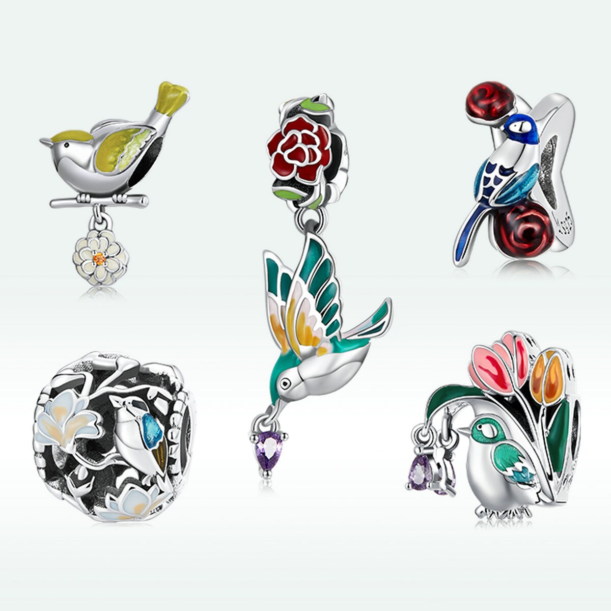 Flower & Bird Charm