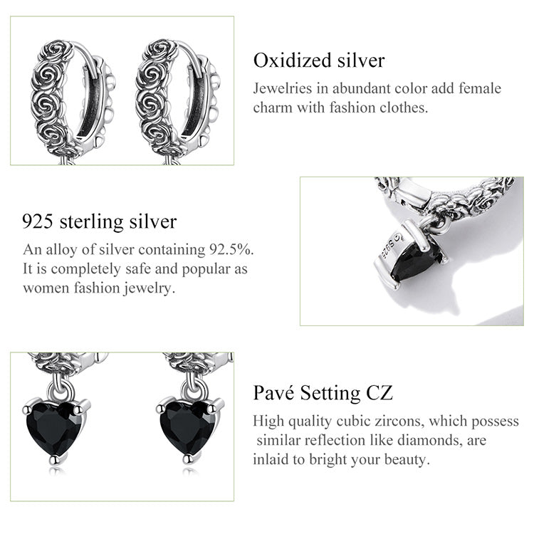 Dark Rose Stud Earrings