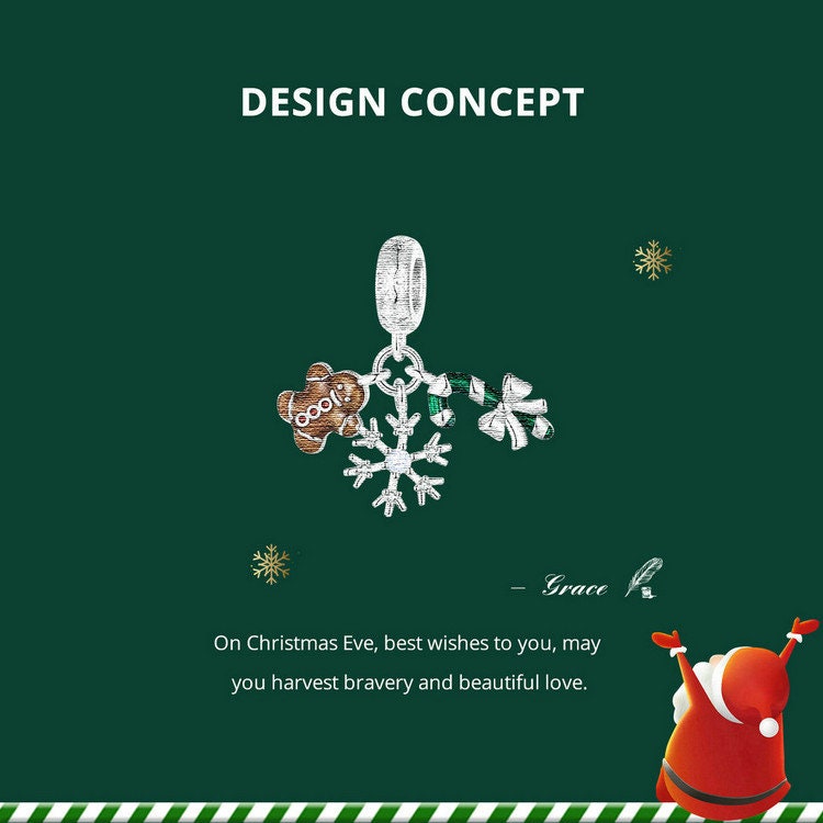 Snowy Christmas Eve Pendant Charm