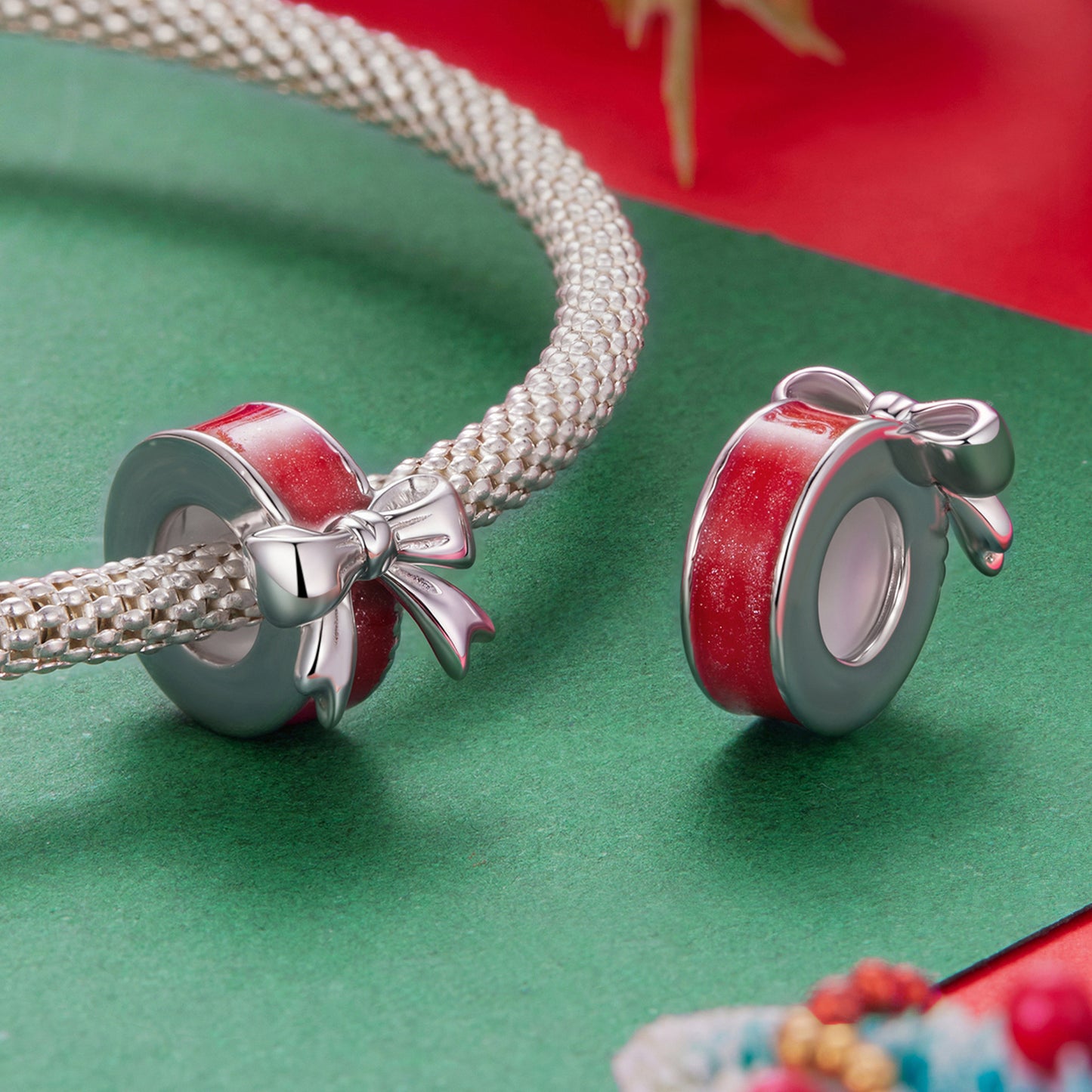 Bow-Shaped Silicone Spacer Beads Charm