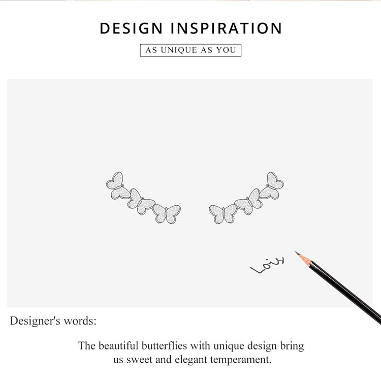 Flying Butterfly Hoop Earrings
