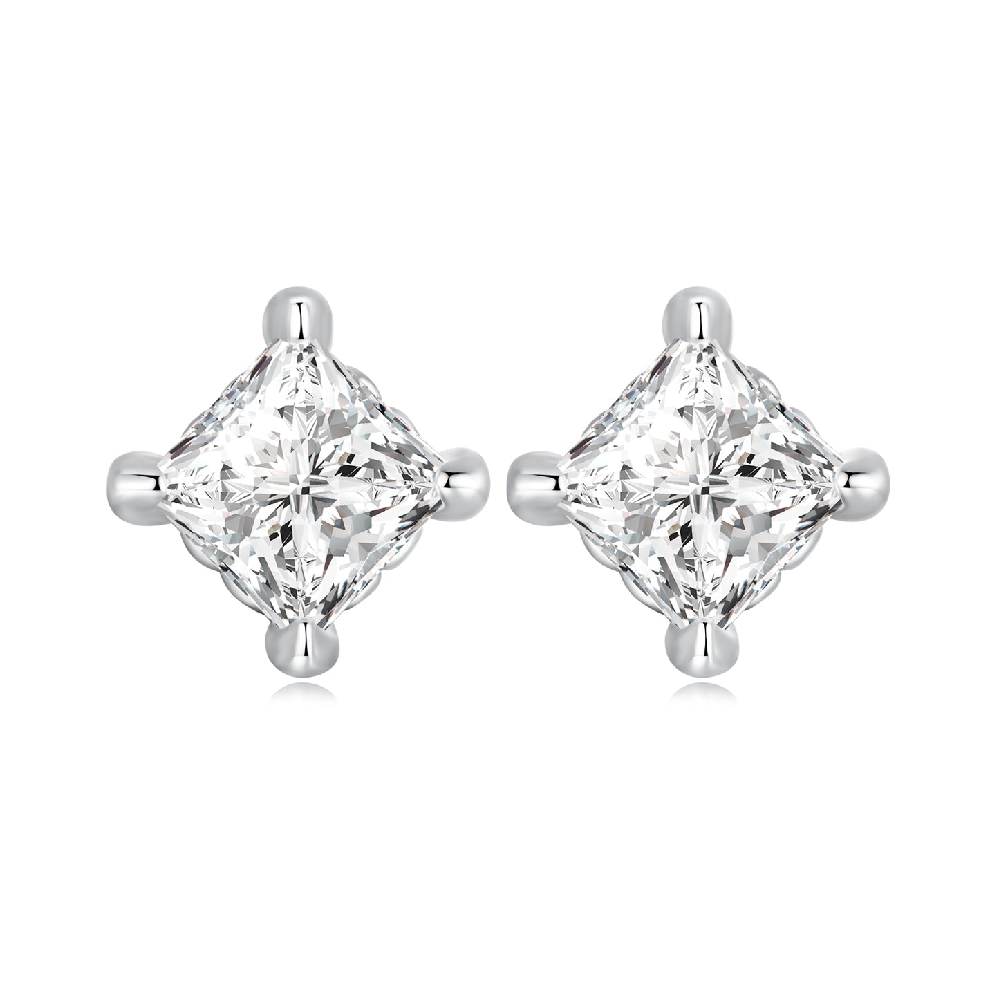 Minimalist Square Cubic Zirconia Stud Earrings