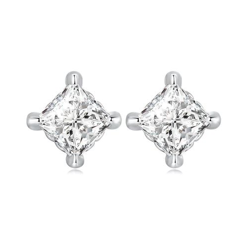 Minimalist Square Cubic Zirconia Stud Earrings